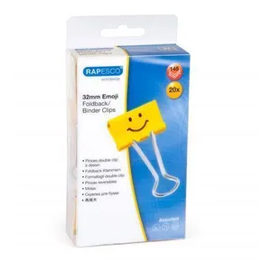 Klipy na dokumenty Emoji, žltá, 32 mm, RAPESCO